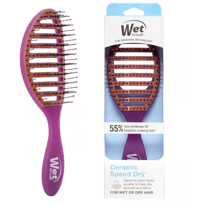 Ceramic Speed Dry Detangler, Black, Vented Blow-Dry Hair Brush