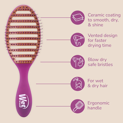 Ceramic Speed Dry Detangler, Black, Vented Blow-Dry Hair Brush