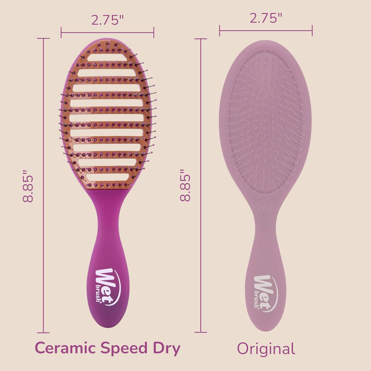Ceramic Speed Dry Detangler, Black, Vented Blow-Dry Hair Brush