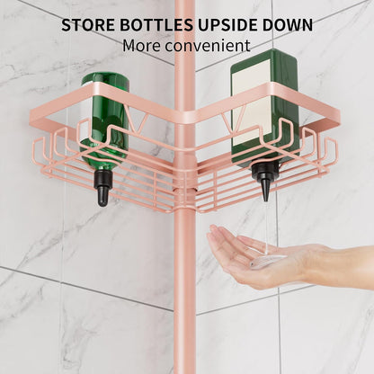 Corner Shower Caddy Tension Pole 4 Tier Shower Caddy Organizer Black