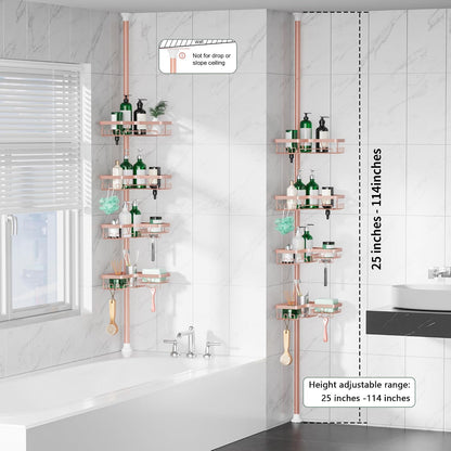 Corner Shower Caddy Tension Pole 4 Tier Shower Caddy Organizer Black