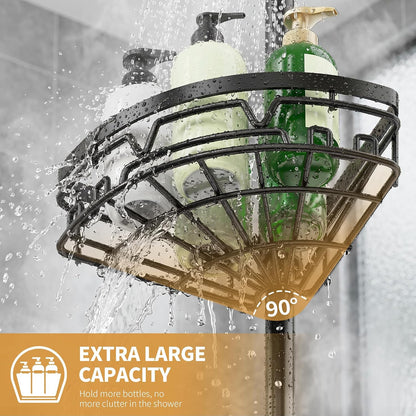 Corner Shower Caddy Tension Pole 4 Tier Shower Caddy Organizer Black