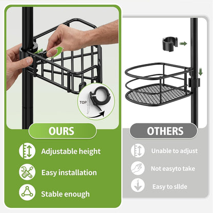 Corner Shower Caddy Tension Pole 4 Tier Shower Caddy Organizer Black