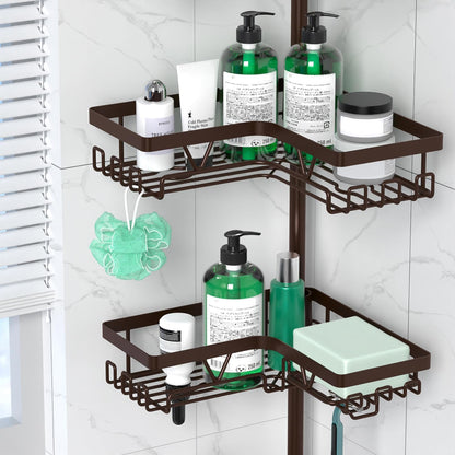 Corner Shower Caddy Tension Pole 4 Tier Shower Caddy Organizer Black