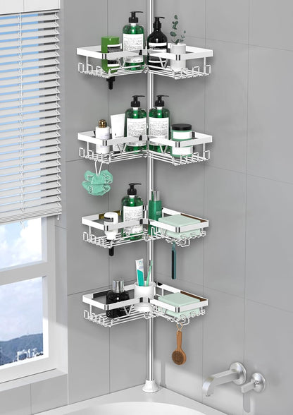 Corner Shower Caddy Tension Pole 4 Tier Shower Caddy Organizer Black