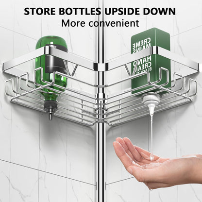 Corner Shower Caddy Tension Pole 4 Tier Shower Caddy Organizer Black