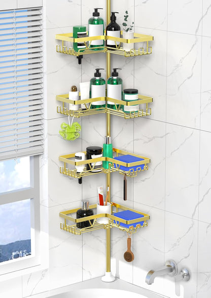 Corner Shower Caddy Tension Pole 4 Tier Shower Caddy Organizer Black