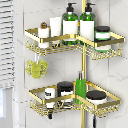 Corner Shower Caddy Tension Pole 4 Tier Shower Caddy Organizer Black