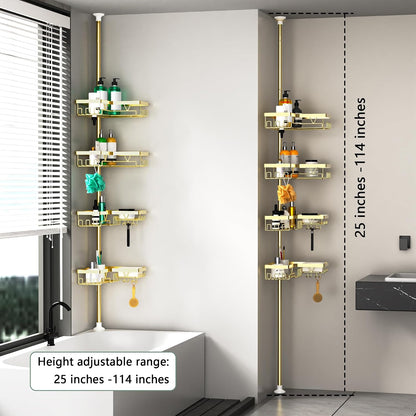 Corner Shower Caddy Tension Pole 4 Tier Shower Caddy Organizer Black