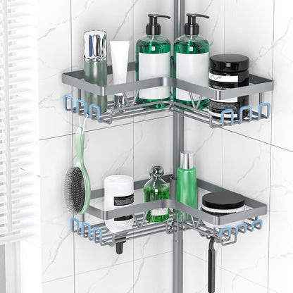 Corner Shower Caddy Tension Pole 4 Tier Shower Caddy Organizer Black