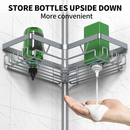 Corner Shower Caddy Tension Pole 4 Tier Shower Caddy Organizer Black
