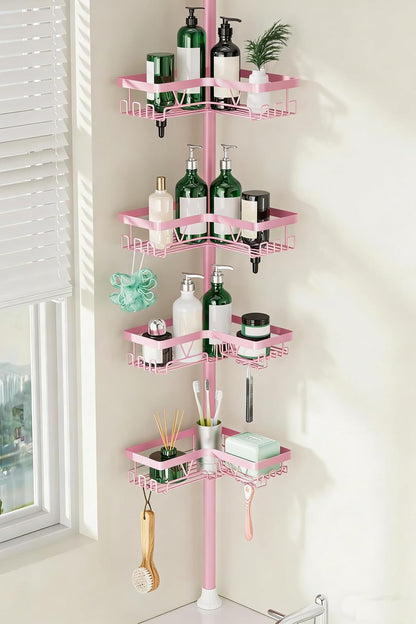 Corner Shower Caddy Tension Pole 4 Tier Shower Caddy Organizer Black