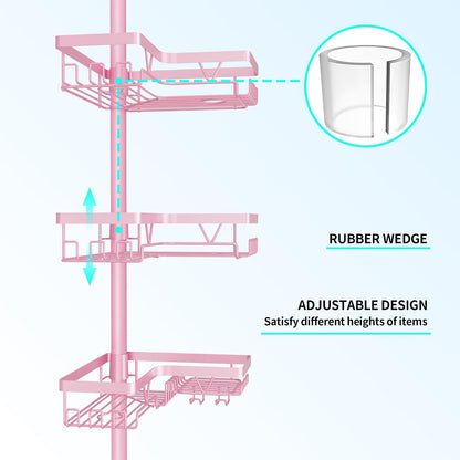 Corner Shower Caddy Tension Pole 4 Tier Shower Caddy Organizer Black