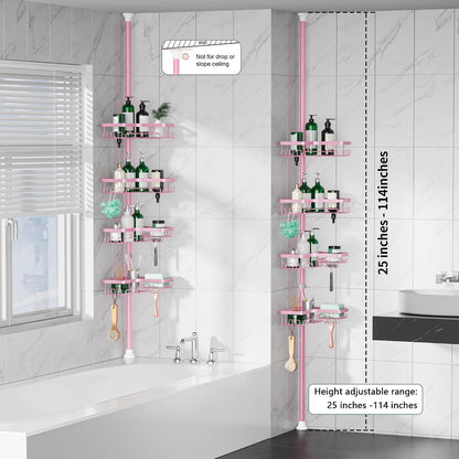 Corner Shower Caddy Tension Pole 4 Tier Shower Caddy Organizer Black