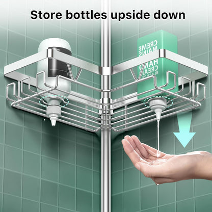 Corner Shower Caddy Tension Pole 4 Tier Shower Caddy Organizer Black