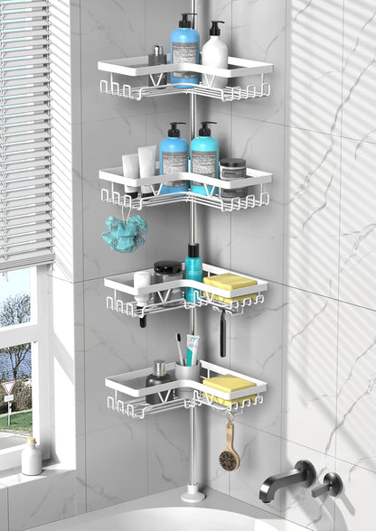 Corner Shower Caddy Tension Pole 4 Tier Shower Caddy Organizer Black