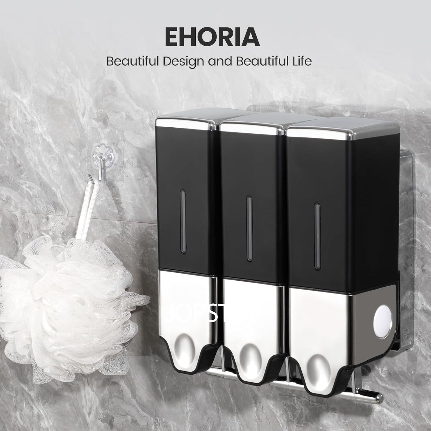 Shampoo and Conditioner Dispenser, Shower Soap Dispenser | Shower Dispenser 2 Chamber No Drill, Wall Mounted Refillable Bottles, Shower Accessories for Bathroom, RV&Hotel,18.6oz 2 in 1