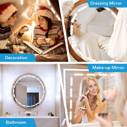 LED Vanity Lights For Mirror, Vanity Lights Stick on with 10 Dimmable Bulbs