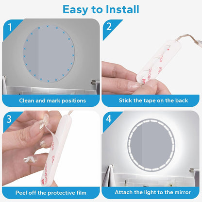 LED Vanity Lights For Mirror, Vanity Lights Stick on with 10 Dimmable Bulbs