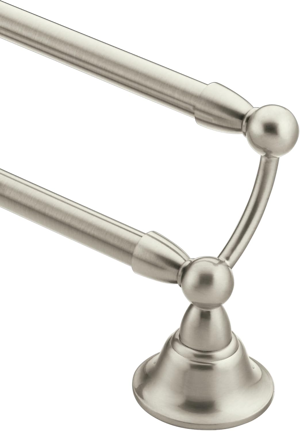 Sage Collection Spot Resist Brushed Nickel 24-Inch Double Bathroom Towel Bar, Wall Mounted Bath Hanger with Two Rods, DN6822BN