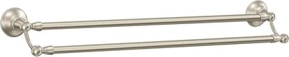 Sage Collection Spot Resist Brushed Nickel 24-Inch Double Bathroom Towel Bar, Wall Mounted Bath Hanger with Two Rods, DN6822BN