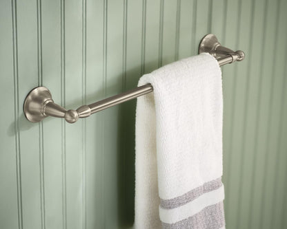 Sage Collection Spot Resist Brushed Nickel 24-Inch Double Bathroom Towel Bar, Wall Mounted Bath Hanger with Two Rods, DN6822BN