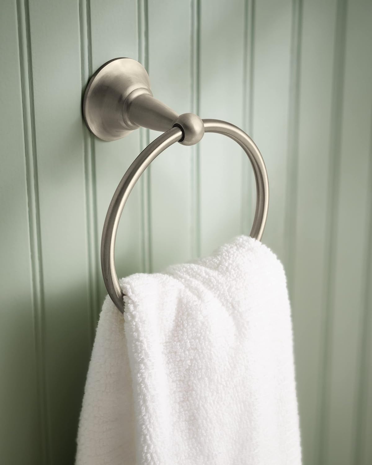 Sage Collection Spot Resist Brushed Nickel 24-Inch Double Bathroom Towel Bar, Wall Mounted Bath Hanger with Two Rods, DN6822BN