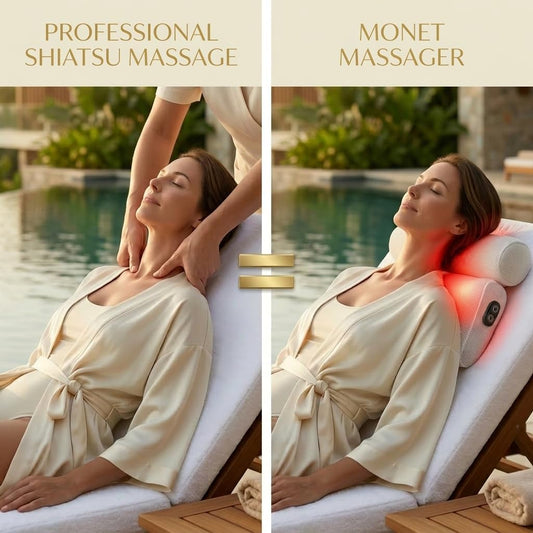 Massaging Bath Pillow — Shiatsu Neck and Back Massager for Tub with 2 Speeds — IPX8 Waterproof Deep Kneading Comfort — 4 Massage Nodes USB-C Rechargeable — Spa Gift for Women — Fits All Tubs