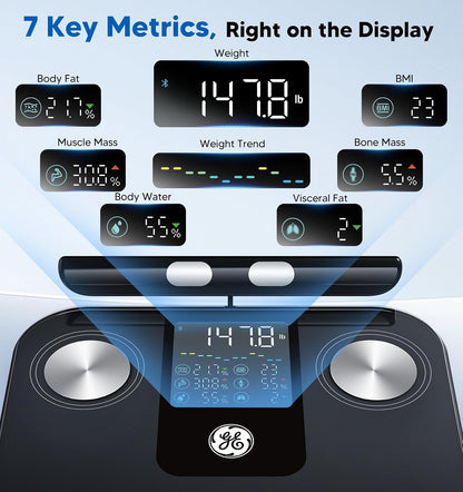 Smart Scale for Body Weight: Full-Body Composition Analysis, Black 11"