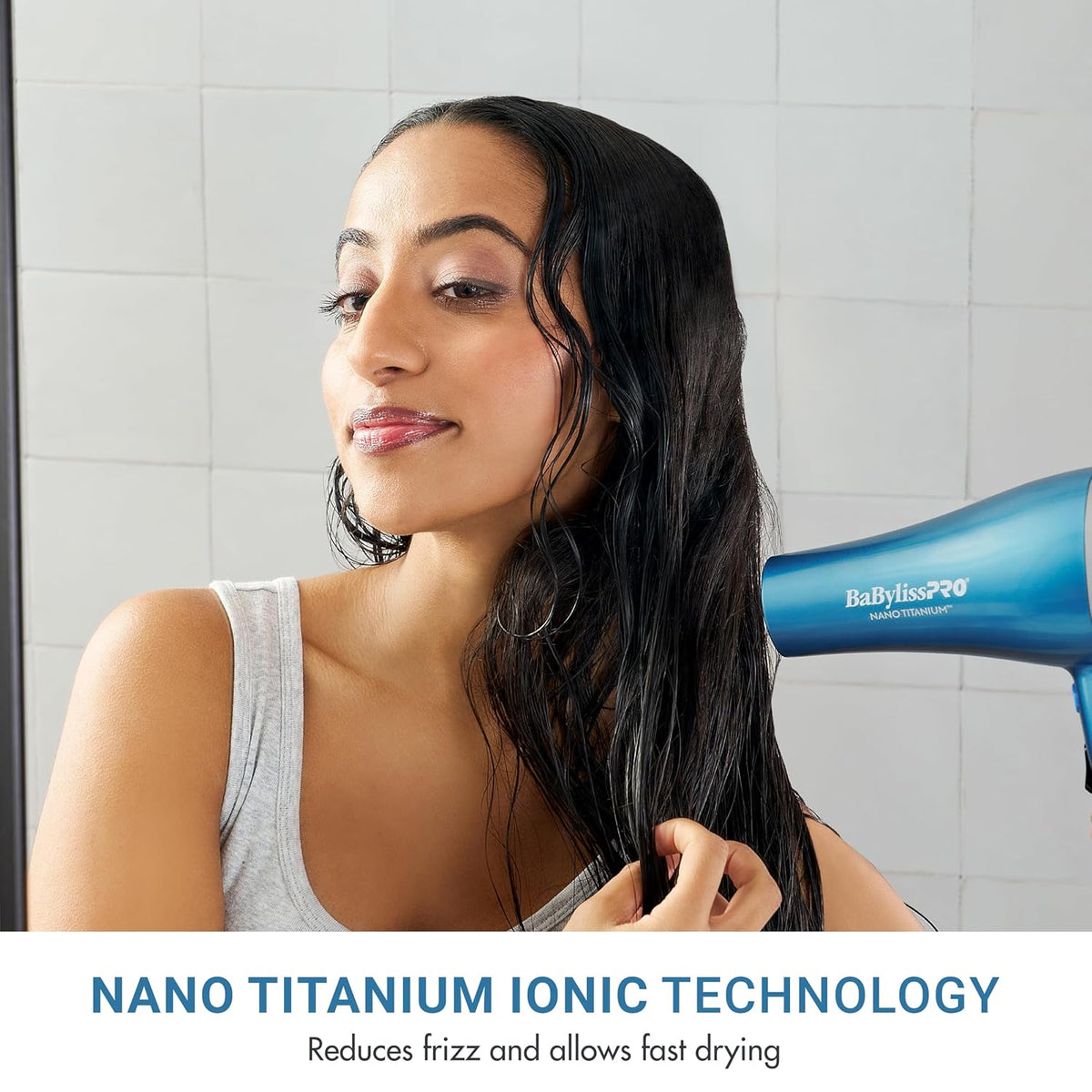 BaBylissPRO Nano Titanium 2000-Watt Blow Dryer with Concentrator Nozzle, Professional Grade Ionic Corded Styling Tool for Hair