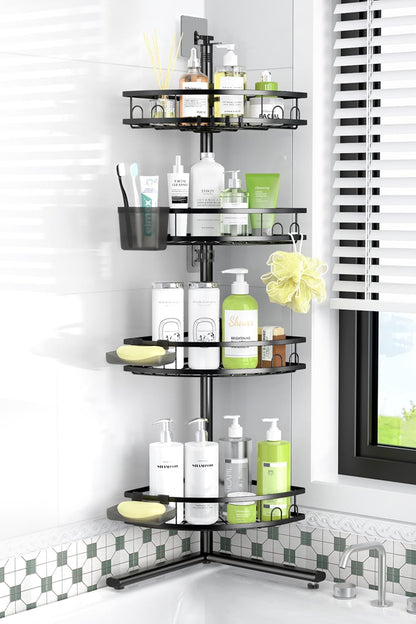 Standing Shower Caddy Corner - Rustproof Bathroom Shower Stand Shelf