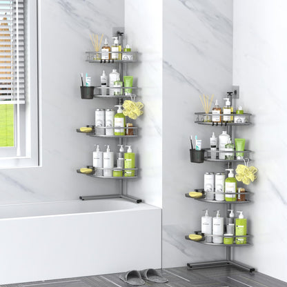 Standing Shower Caddy Corner - Rustproof Bathroom Shower Stand Shelf
