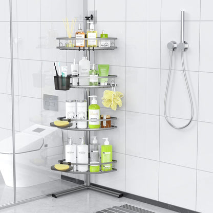 Standing Shower Caddy Corner - Rustproof Bathroom Shower Stand Shelf