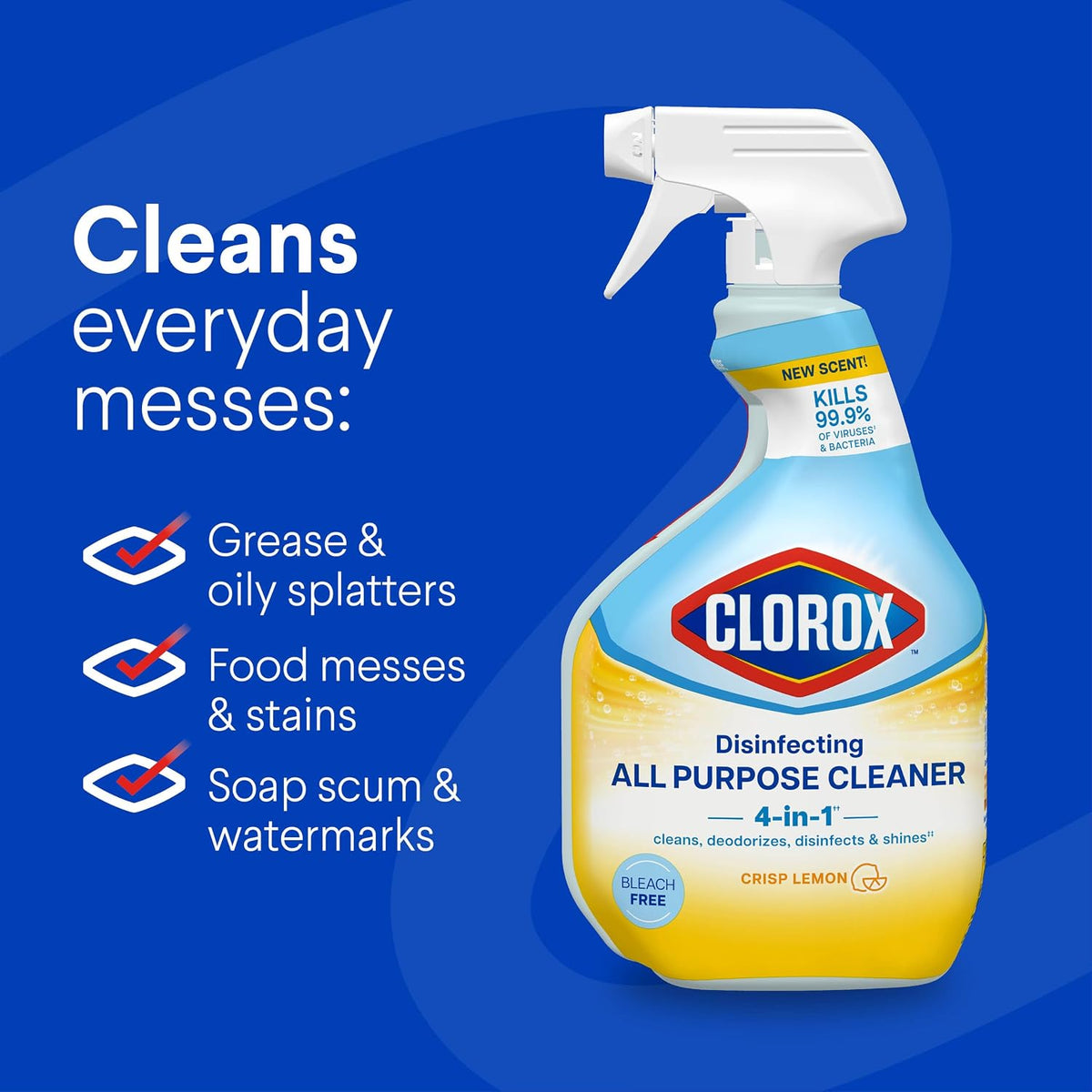 Disinfecting All-Purpose Cleaner, 32 fl. Oz., and Bathroom Cleaner, Bleach Free, Household Essentials, Cleans Dirt and Grime Off Most Surfaces and Countertops, 32 fl. oz.