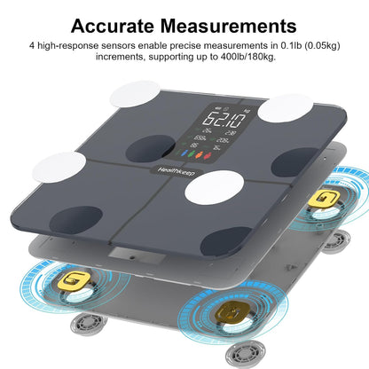 Smart Scale for Body Weight – Large Display Digital Scales with BMI, Body Fat, Muscle Mass, Professional Accurate to 0.05lb Bathroom Scales with Bluetooth APP Body Metrics
