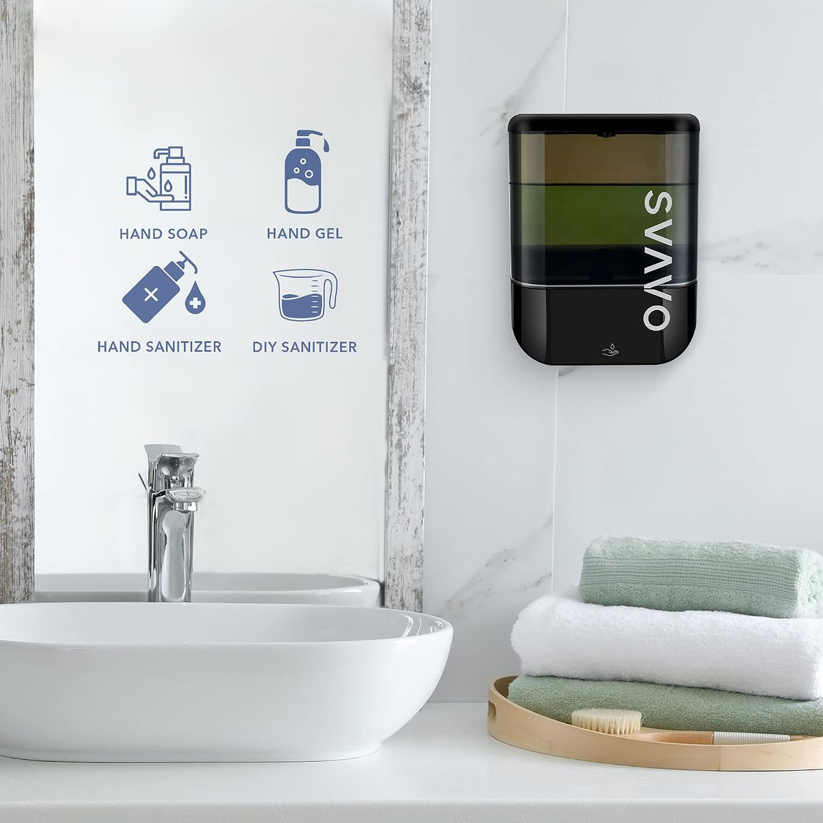 Automatic Soap Dispenser Hand Soap Dispenser Wall Mount 600m/21 fl.oz, Touchless Electric Sensor Pump Battery Operated for Offices Home Kitchen Bathroom Hotel Restaurant Commercial