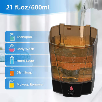 Automatic Soap Dispenser Hand Soap Dispenser Wall Mount 600m/21 fl.oz, Touchless Electric Sensor Pump Battery Operated for Offices Home Kitchen Bathroom Hotel Restaurant Commercial