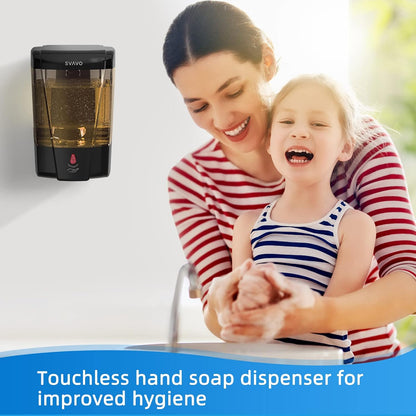 Automatic Soap Dispenser Hand Soap Dispenser Wall Mount 600m/21 fl.oz, Touchless Electric Sensor Pump Battery Operated for Offices Home Kitchen Bathroom Hotel Restaurant Commercial