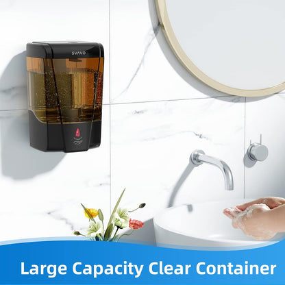 Automatic Soap Dispenser Hand Soap Dispenser Wall Mount 600m/21 fl.oz, Touchless Electric Sensor Pump Battery Operated for Offices Home Kitchen Bathroom Hotel Restaurant Commercial