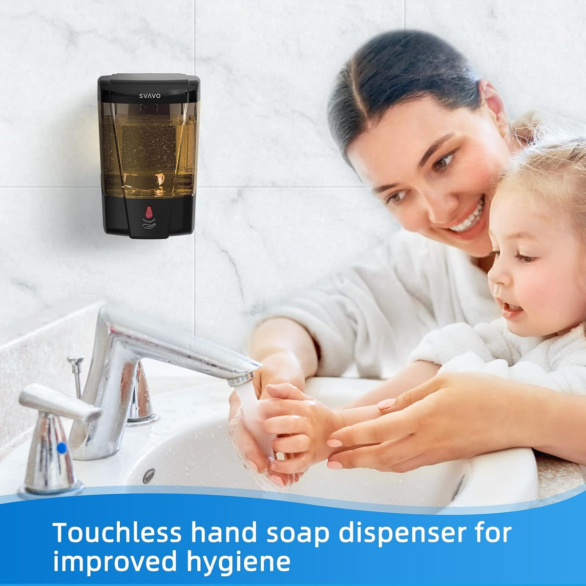 Automatic Soap Dispenser Hand Soap Dispenser Wall Mount 600m/21 fl.oz, Touchless Electric Sensor Pump Battery Operated for Offices Home Kitchen Bathroom Hotel Restaurant Commercial
