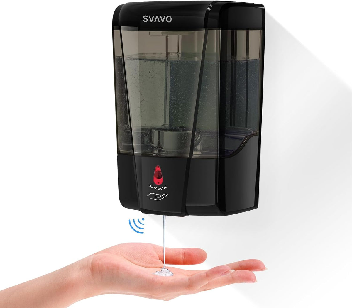 Automatic Soap Dispenser Hand Soap Dispenser Wall Mount 600m/21 fl.oz, Touchless Electric Sensor Pump Battery Operated for Offices Home Kitchen Bathroom Hotel Restaurant Commercial
