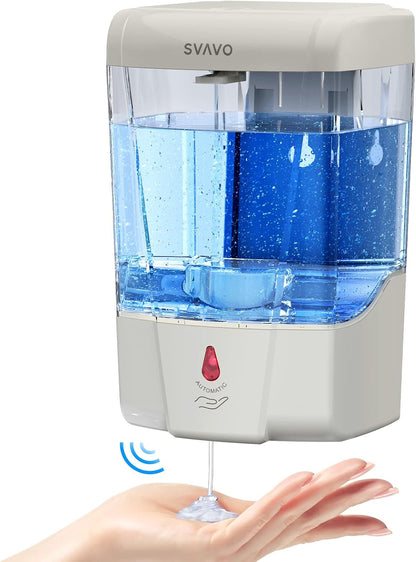 Automatic Soap Dispenser Hand Soap Dispenser Wall Mount 600m/21 fl.oz, Touchless Electric Sensor Pump Battery Operated for Offices Home Kitchen Bathroom Hotel Restaurant Commercial