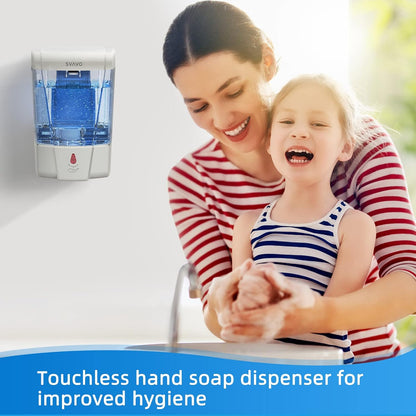 Automatic Soap Dispenser Hand Soap Dispenser Wall Mount 600m/21 fl.oz, Touchless Electric Sensor Pump Battery Operated for Offices Home Kitchen Bathroom Hotel Restaurant Commercial