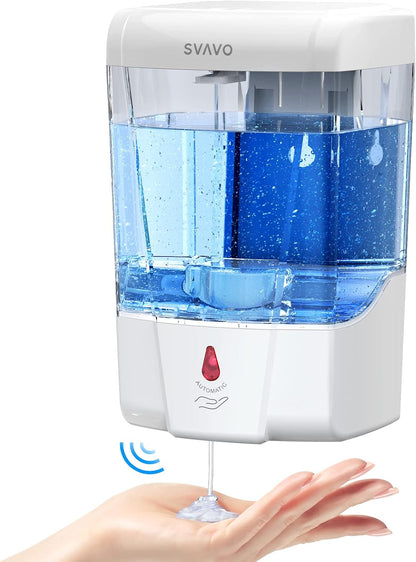 Automatic Soap Dispenser Hand Soap Dispenser Wall Mount 600m/21 fl.oz, Touchless Electric Sensor Pump Battery Operated for Offices Home Kitchen Bathroom Hotel Restaurant Commercial