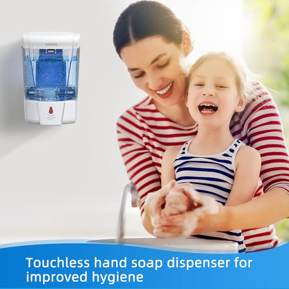 Automatic Soap Dispenser Hand Soap Dispenser Wall Mount 600m/21 fl.oz, Touchless Electric Sensor Pump Battery Operated for Offices Home Kitchen Bathroom Hotel Restaurant Commercial