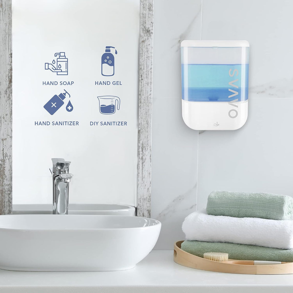 Automatic Soap Dispenser Hand Soap Dispenser Wall Mount 600m/21 fl.oz, Touchless Electric Sensor Pump Battery Operated for Offices Home Kitchen Bathroom Hotel Restaurant Commercial