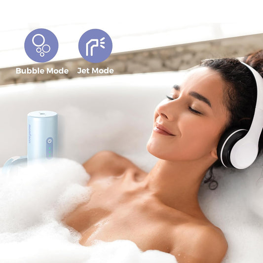 Bath Jet Spa, 2 Mode, Cordless Portable Bathtub for Home Spa Relax | Bath Jet/Bubble Mode, 3-Level Adjustable Speed, Idea Gift for Women