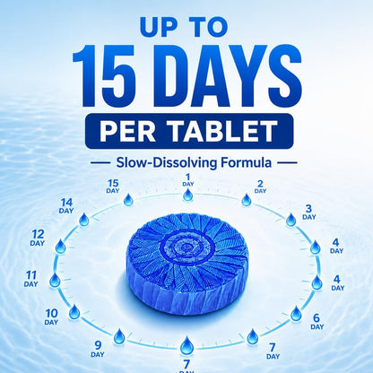 Toilet Bowl Cleaner Tablets 40 Pcs, Septic Safe Automatic Toilet Tank Cleaner with Sustained-Release Technology, Powerful Long-Lasting Blue Tabs for Bathroom Stain Remover & Deodorizer