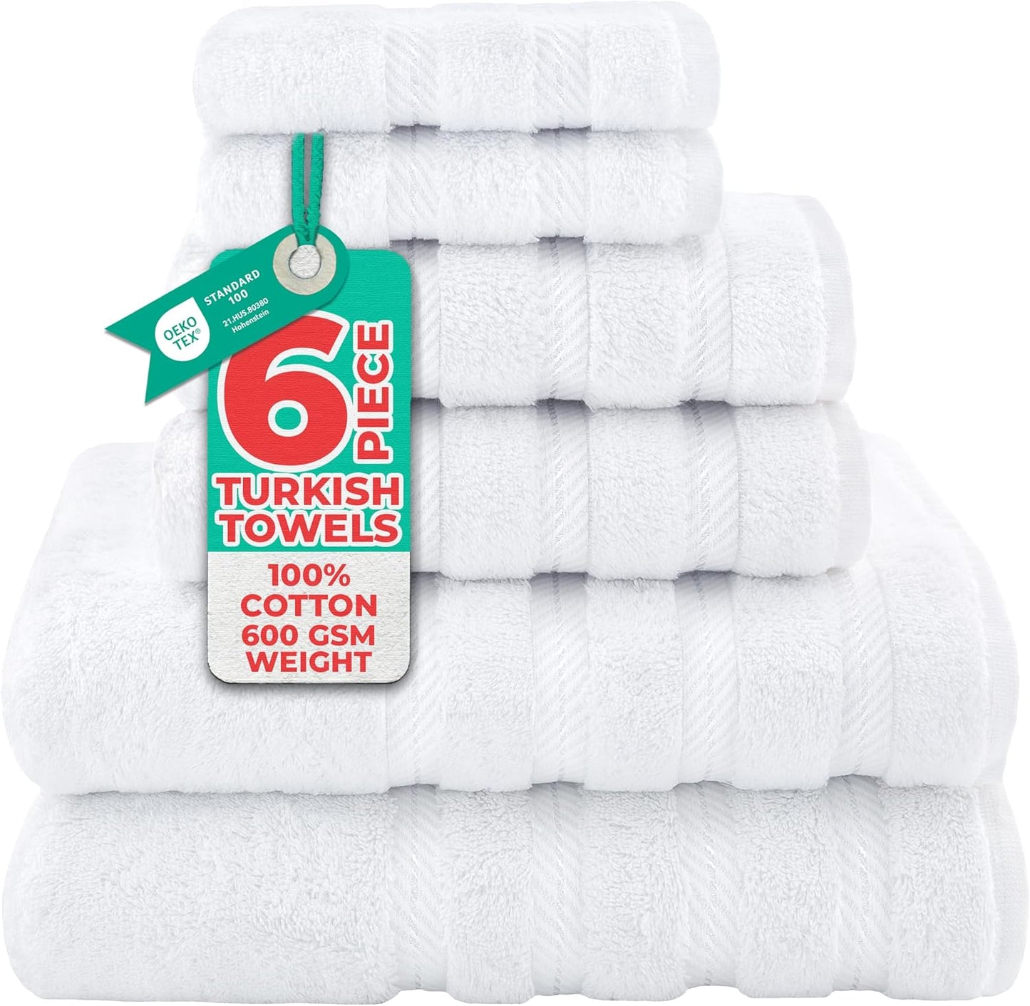 100% Cotton Luxury Turkish Towels, 4 PC Bath Towel Set