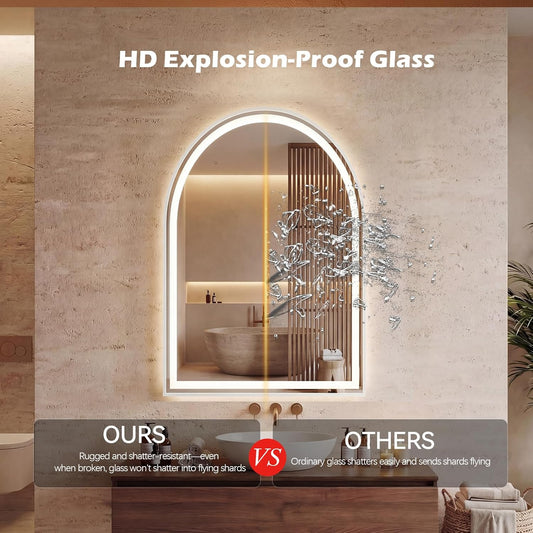 28"x36" LED Bathroom Mirror with Lights, Anti-Fog